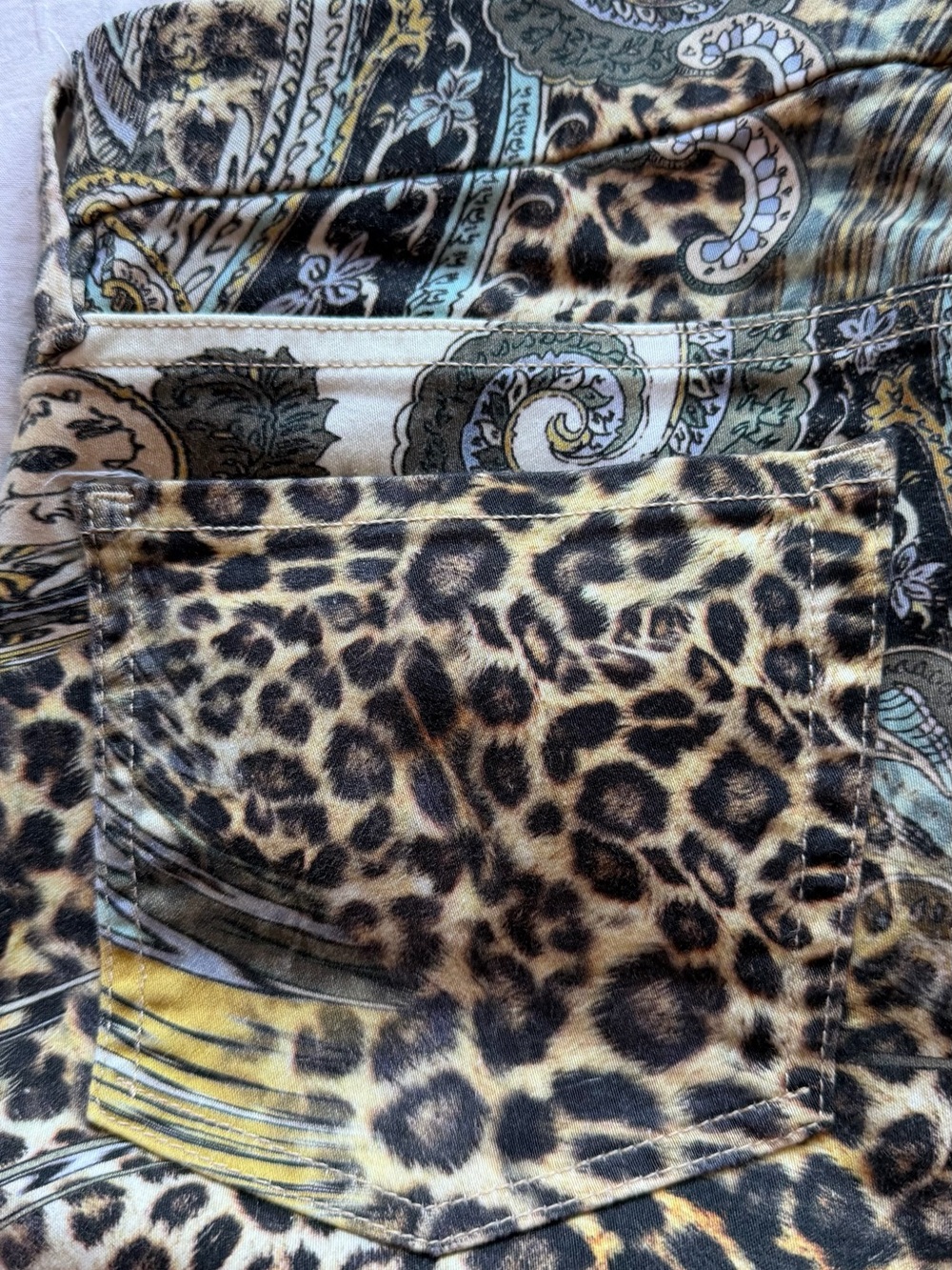 Marciano Leopard & Paisley Skinny Jeans - Brown, Black, Cream, Turquoise - Picture 5 of 9